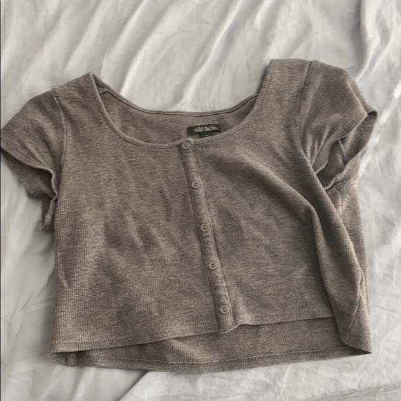 GREY CROPPED SHIRT - Picture 1 of 1